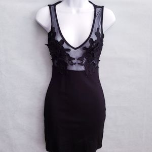 Black Mesh Top With Floral Dress